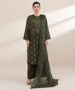 Outlet Sapphire 3 Piece - Embellished Silk Suit
