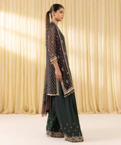 Online Sapphire 3 Piece - Embroidered Chiffon Suit GreenDupatta