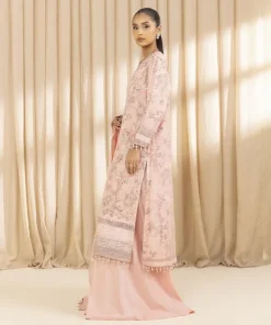 Fashion Sapphire 3 Piece - Embroidered Chiffon Suit Tea PinkDupatta