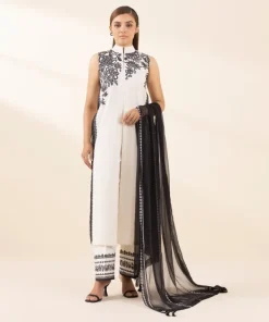 New Sapphire 3 Piece - Embroidered Cotton Jacquard Suit