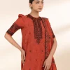 Hot Sapphire 3 Piece - Embroidered Cotton Jacquard Suit