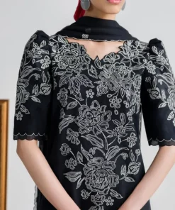 Sale Sapphire 3 Piece - Embroidered Cotton Jacquard Suit