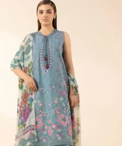 Fashion Sapphire 3 Piece - Embroidered Cotton Jacquard Suit