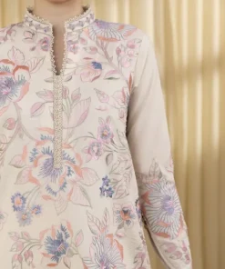 Sale Sapphire 3 Piece - Embroidered Cotton Suit Off WhiteDupatta
