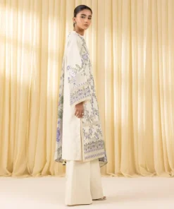 Best Sapphire 3 Piece - Embroidered Cotton Jacquard Suit Off WhiteDupatta