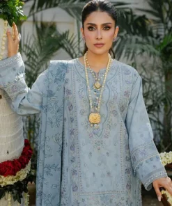 New Sapphire 3 Piece - Embroidered Cotton Jacquard Suit Ice BlueDupatta