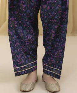 New Sapphire 3 Piece - Embroidered Cotton Jacquard Suit Navy BlueDupatta