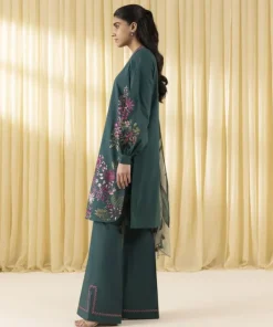 Clearance Sapphire 3 Piece - Embroidered Crosshatch Suit Teal GreenDupatta