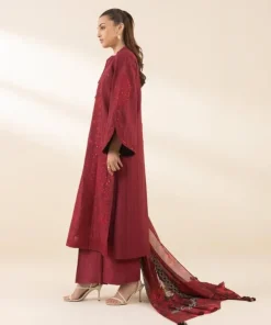Sale Sapphire 3 Piece - Embroidered Dobby Suit RedDupatta