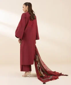 Sale Sapphire 3 Piece - Embroidered Dobby Suit RedDupatta