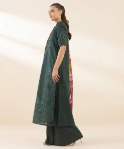 Sale Sapphire 3 Piece - Embroidered Dobby Suit GreenDupatta