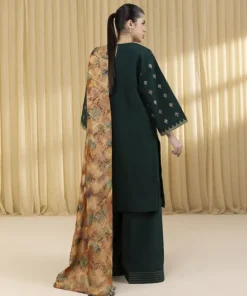 Sale Sapphire 3 Piece - Embroidered Dobby Suit GreenDupatta