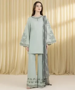 Discount Sapphire 3 Piece - Embroidered Dobby Suit Pistachio GreenDupatta