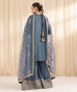 Discount Sapphire 3 Piece - Embroidered Dobby Suit Blue