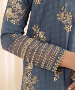 Discount Sapphire 3 Piece - Embroidered Dobby Suit Blue