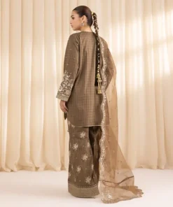 Clearance Sapphire 3 Piece - Embroidered Dobby Suit Brown