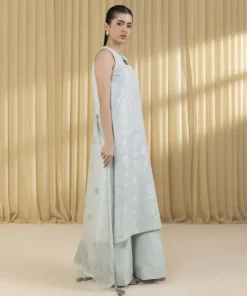 Discount Sapphire 3 Piece - Embroidered Jacquard Suit AquaDupatta