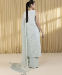 Discount Sapphire 3 Piece - Embroidered Jacquard Suit AquaDupatta