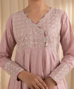 Fashion Sapphire 3 Piece - Embroidered Jacquard Suit Pink