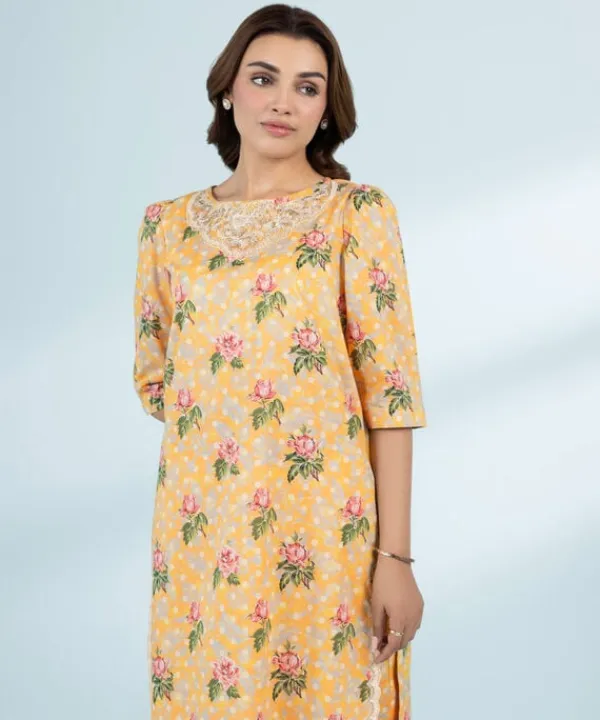 Online Sapphire 2 Piece - Embroidered Lawn Suit Yellow