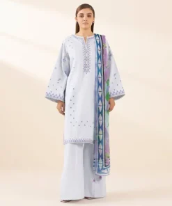 Hot Sapphire 3 Piece - Embroidered Lawn Suit