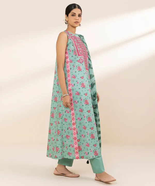 Hot Sapphire 3 Piece - Embroidered Lawn Suit