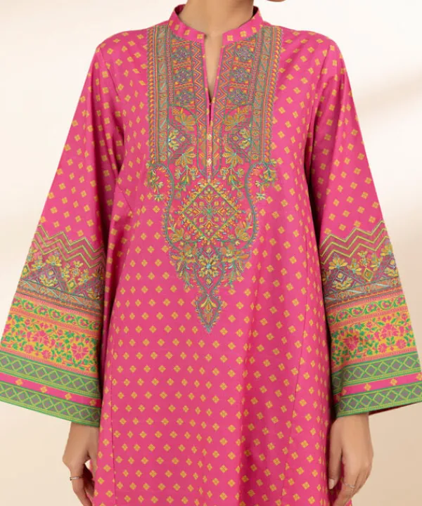 Hot Sapphire 3 Piece - Embroidered Lawn Suit