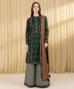 Best Sapphire 3 Piece - Embroidered Lawn Suit GreenDupatta
