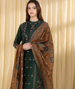 Best Sapphire 3 Piece - Embroidered Lawn Suit GreenDupatta