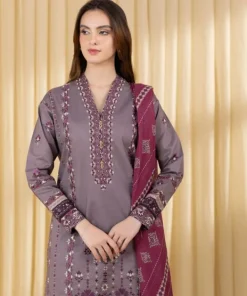 Fashion Sapphire 3 Piece - Embroidered Lawn Suit MauveDupatta