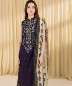 Best Sapphire 3 Piece - Embroidered Lawn Suit PurpleDupatta