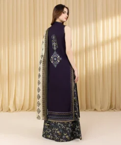 Best Sapphire 3 Piece - Embroidered Lawn Suit PurpleDupatta