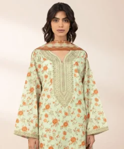 Sale Sapphire 3 Piece - Embroidered Lawn Suit BeigeDupatta