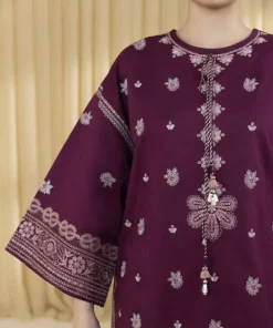 Fashion Sapphire 3 Piece - Embroidered Lawn Suit MagentaDupatta