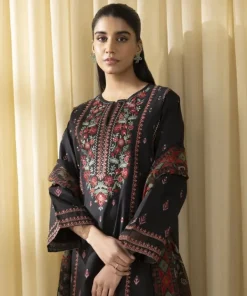 Fashion Sapphire 3 Piece - Embroidered Lawn Suit BlackDupatta