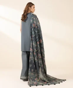 Fashion Sapphire 3 Piece - Embroidered Lawn Suit Dark GreyDupatta