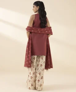 Fashion Sapphire 3 Piece - Embroidered Lawn Suit MaroonDupatta