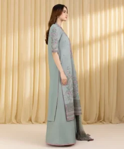 Best Sapphire 3 Piece - Embroidered Lawn Suit Pastel GreenDupatta