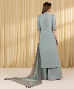 Best Sapphire 3 Piece - Embroidered Lawn Suit Pastel GreenDupatta