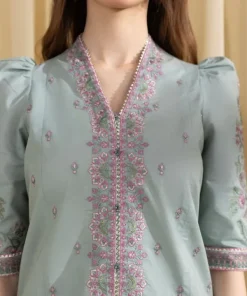 Best Sapphire 3 Piece - Embroidered Lawn Suit Pastel GreenDupatta