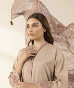 Outlet Sapphire 2 Piece - Embroidered Lawn Suit BeigeDupatta