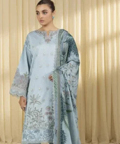 Sale Sapphire 3 Piece - Embroidered Lawn Suit AquaDupatta