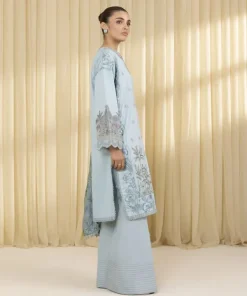 Sale Sapphire 3 Piece - Embroidered Lawn Suit AquaDupatta