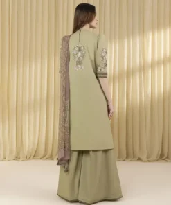 Hot Sapphire 3 Piece - Embroidered Lawn Suit Pistachio GreenDupatta