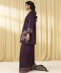 Online Sapphire 3 Piece - Embroidered Lawn Suit Dark PurpleDupatta