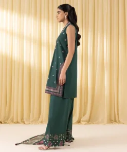 Hot Sapphire 3 Piece - Embroidered Lawn Suit GreenDupatta