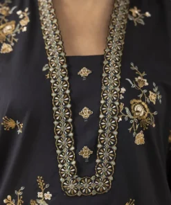Fashion Sapphire 3 Piece - Embroidered Lawn Suit BlackDupatta