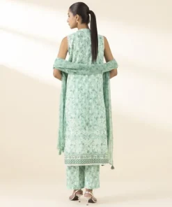 Best Sapphire 3 Piece - Embroidered Lawn Suit AquaDupatta