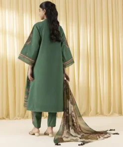 Outlet Sapphire 3 Piece - Embroidered Lawn Suit GreenDupatta