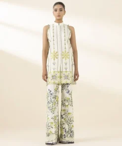 Clearance Sapphire 2 Piece - Embroidered Lawn Suit Off WhiteTrouser